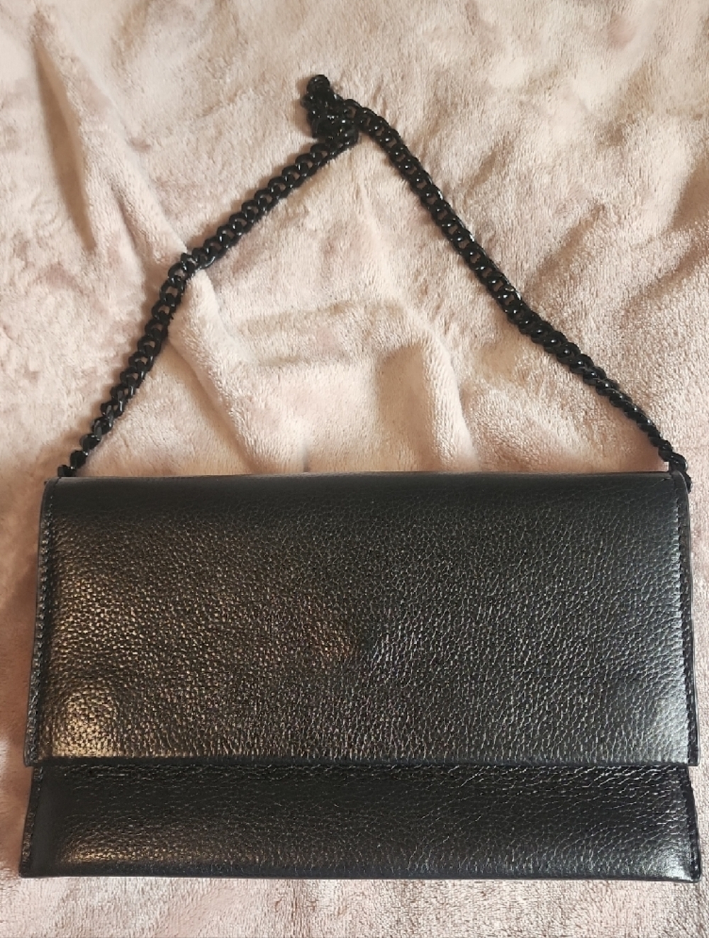 Rebecca Minkoff Black Leather Chain Shoulder Clutch NWOT